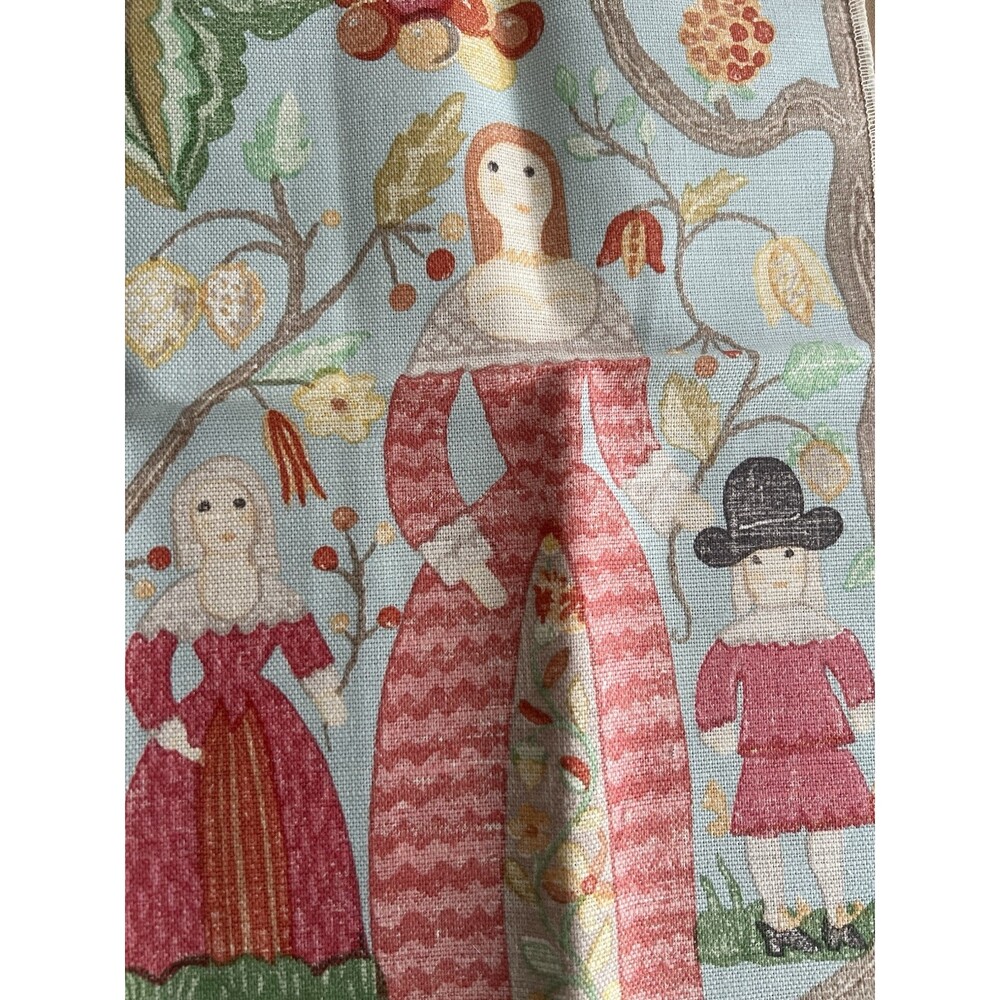 Winhall Fabric Samples 8 Pieces 17" X 17" Linen Blend Life on the Hill Pattern - Picture 3 of 16